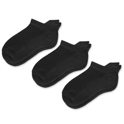 Padded Easy-Stretch Ankle Socks – Black
