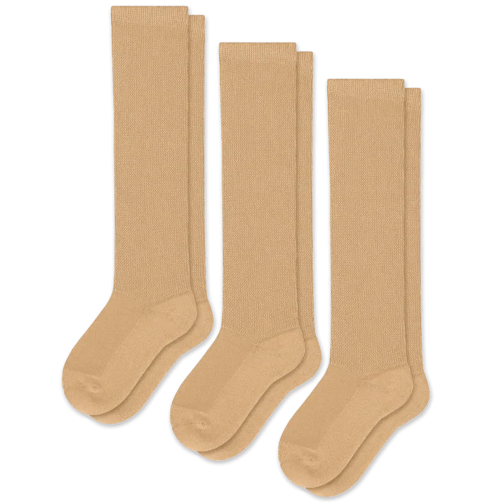 Padded Easy-Stretch Knee High Socks – Tan