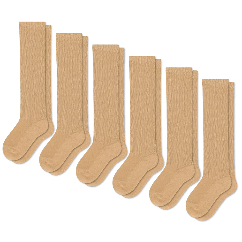 Padded Easy-Stretch Crew Socks – Tan